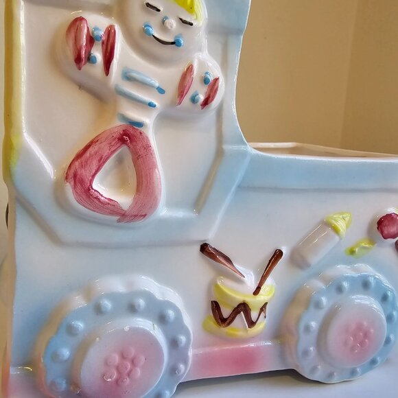 My Neil Baby Nursery Planter Vase Musical Rock A Bye Pastel Baby Shower Gift - Picture 4 of 12